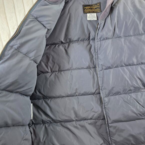 Vintage Eddie Bauer Men's Puffer Vest XL Gray Goose Down Made in USA Size XL - Picture 5 of 11